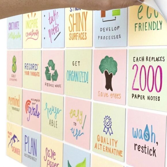 NWT MC SQUARES Reusable Sticky Notes - Shapes and Colors 8 pack - Picture 2 of 4